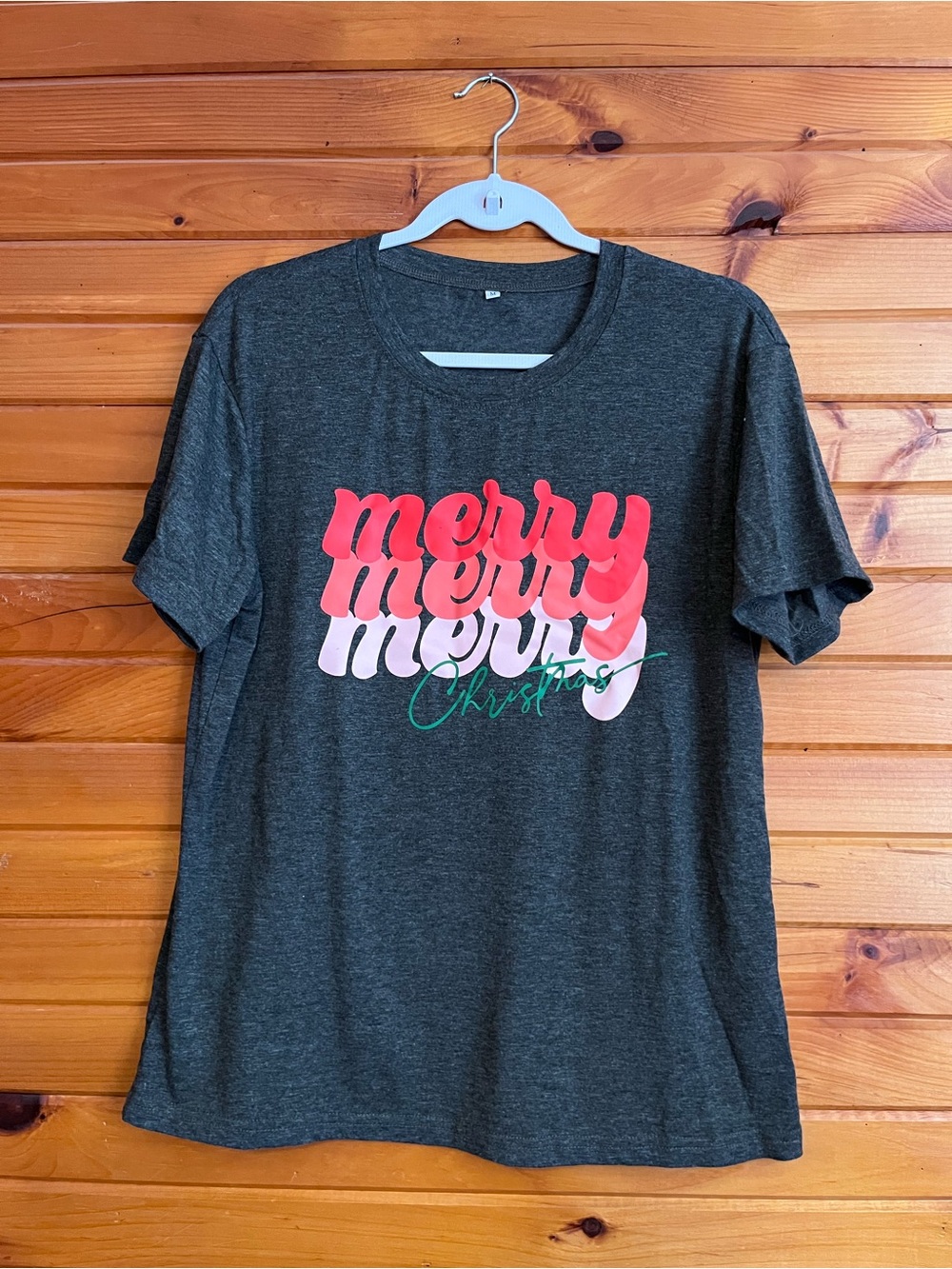Source Unknown Dark Gray 'Merry Christmas' Short Sleeve Tee